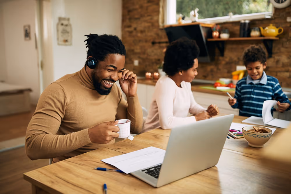 A man working remotely