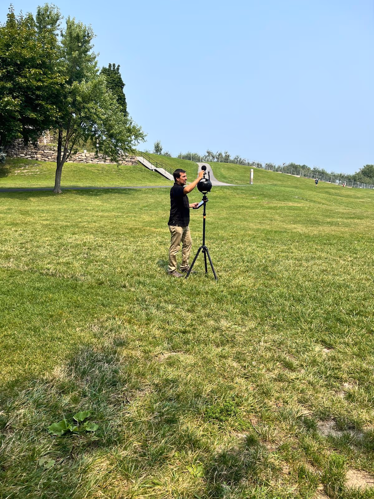 Someone taking a 360 video