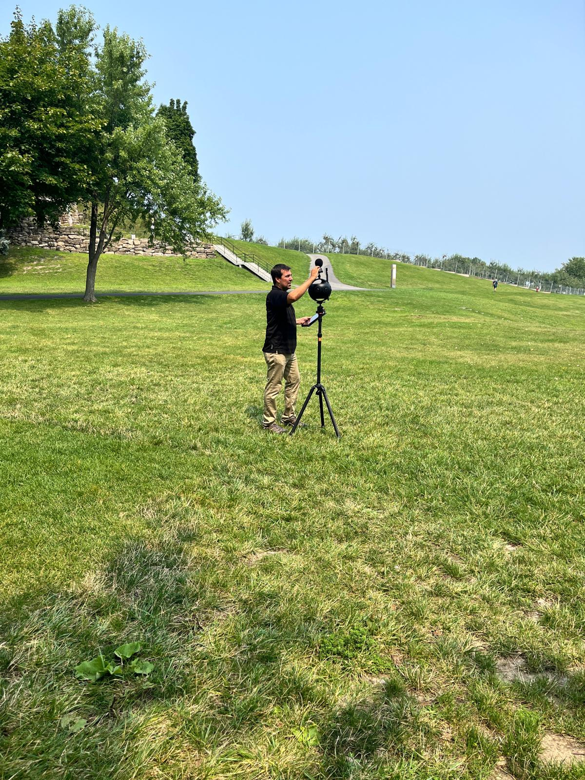 Someone taking a 360 video
