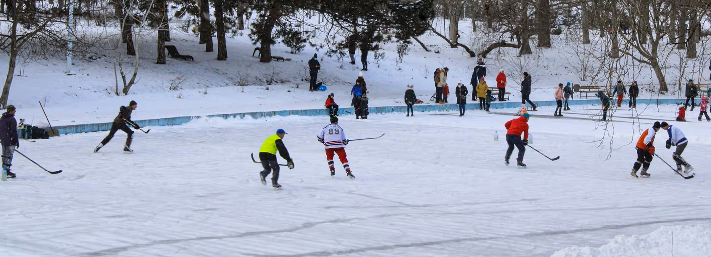 People playing ice hockey
