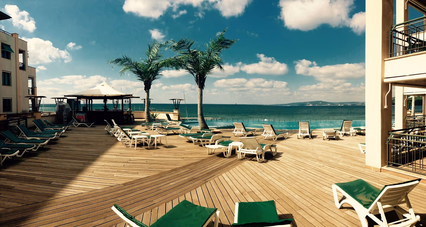 The view of the beach