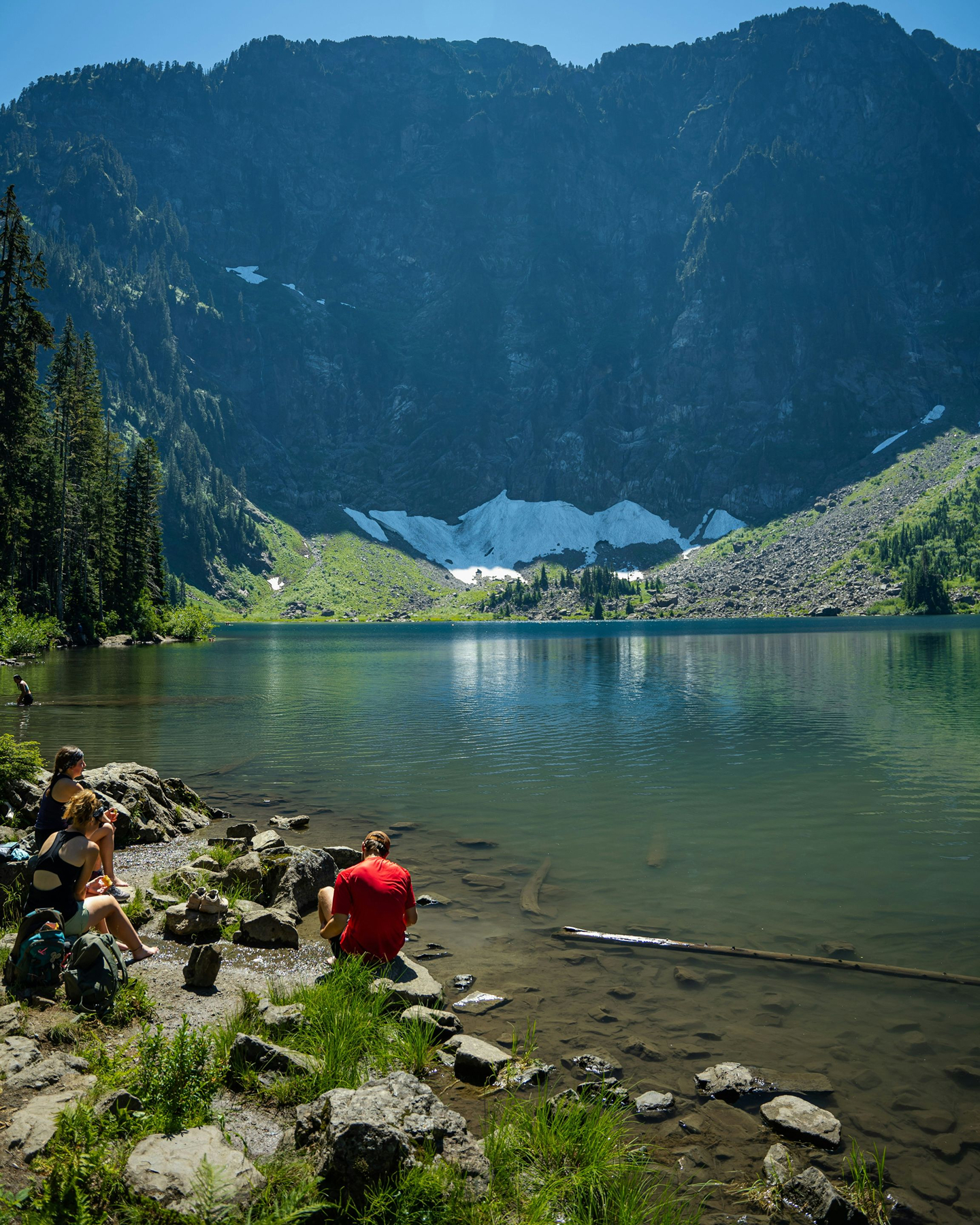 The view of a beautiful lake