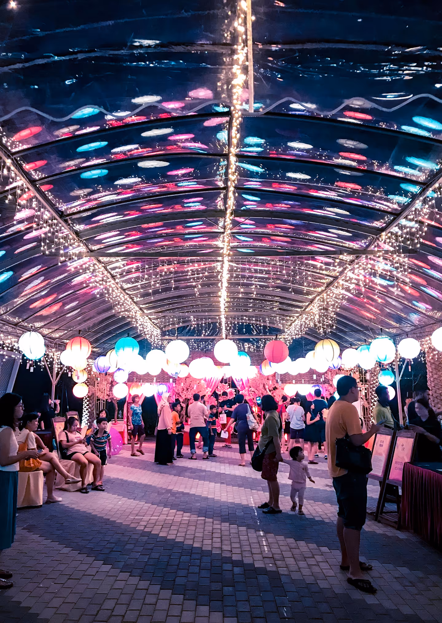 A public venue at night