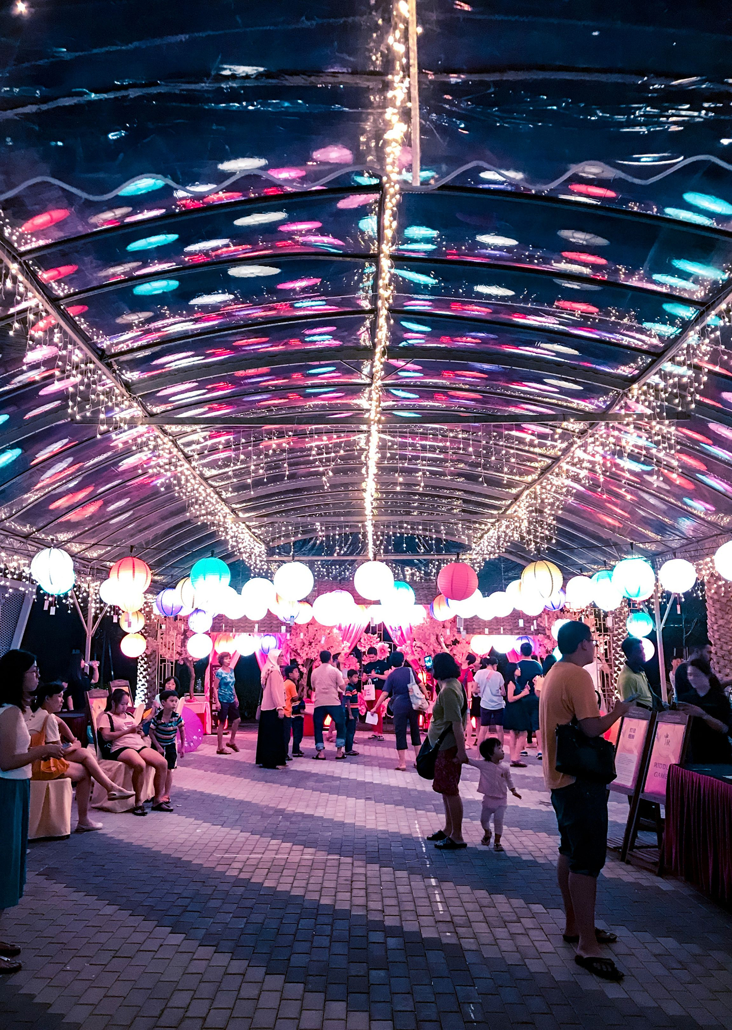 A public venue at night