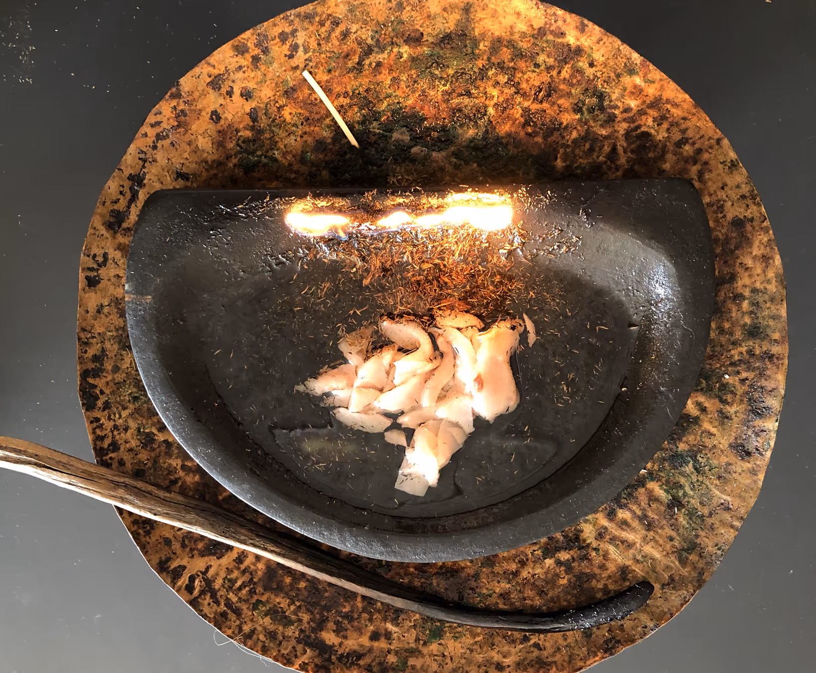 Inuit food on a traditional plate