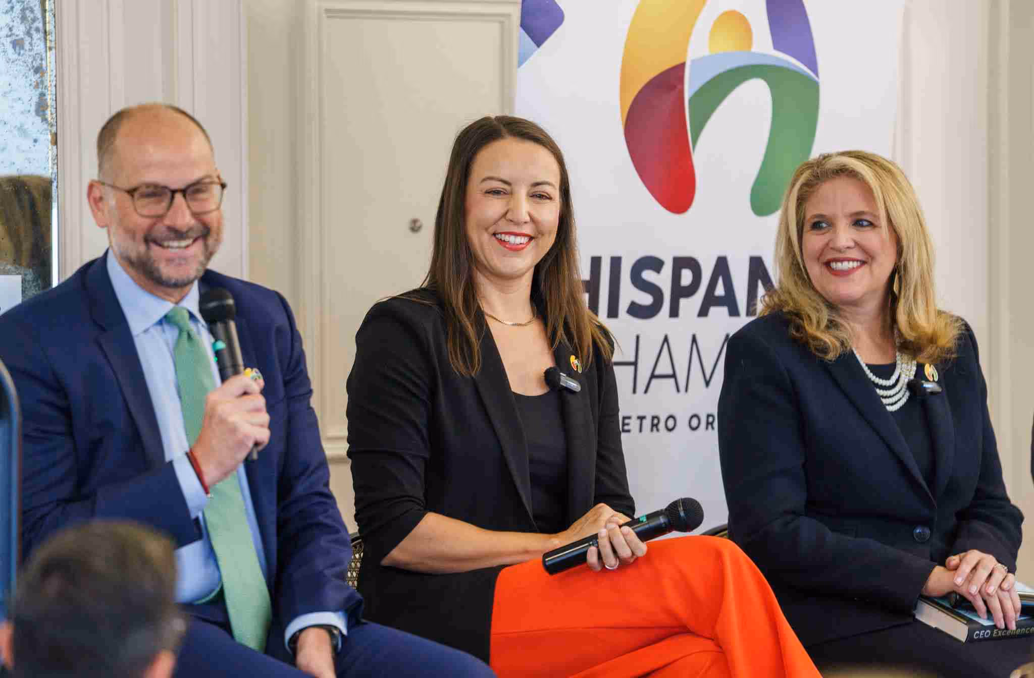 Adrianna Sekula at a speaking event for the Hispanic Chamber.