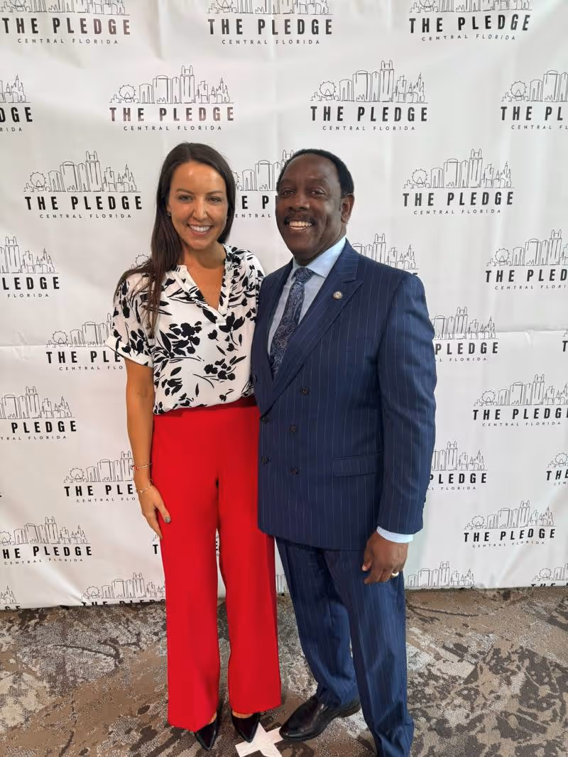 Adrianna Sekula with Mayor Demings.