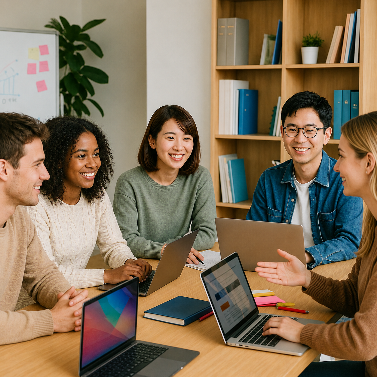 International Boostify team collaborating on SEO, web design, and digital marketing projects.
