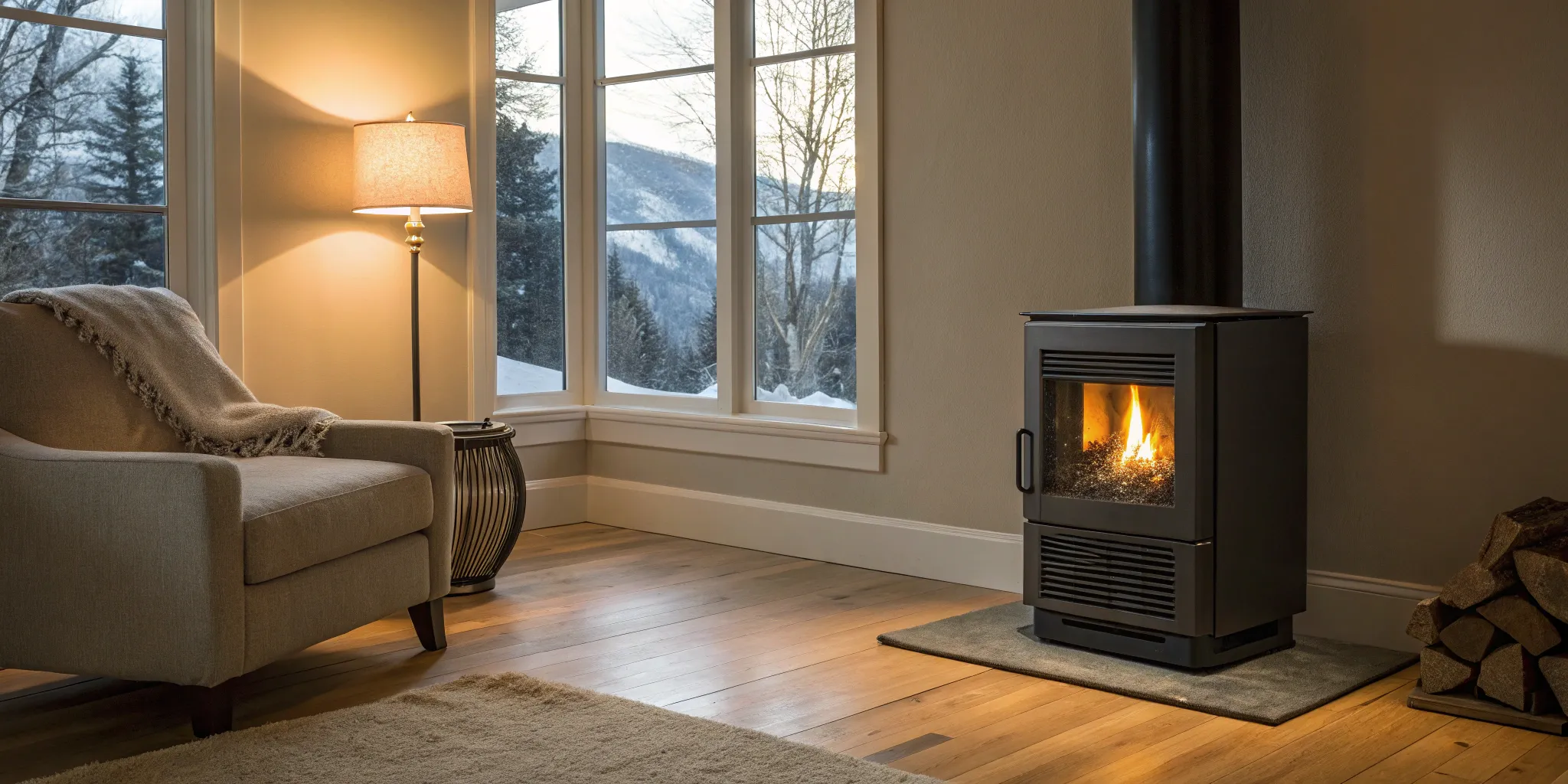A new gas furnace in a living room, a central part of the total replacement cost.