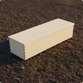 Simple pine casket