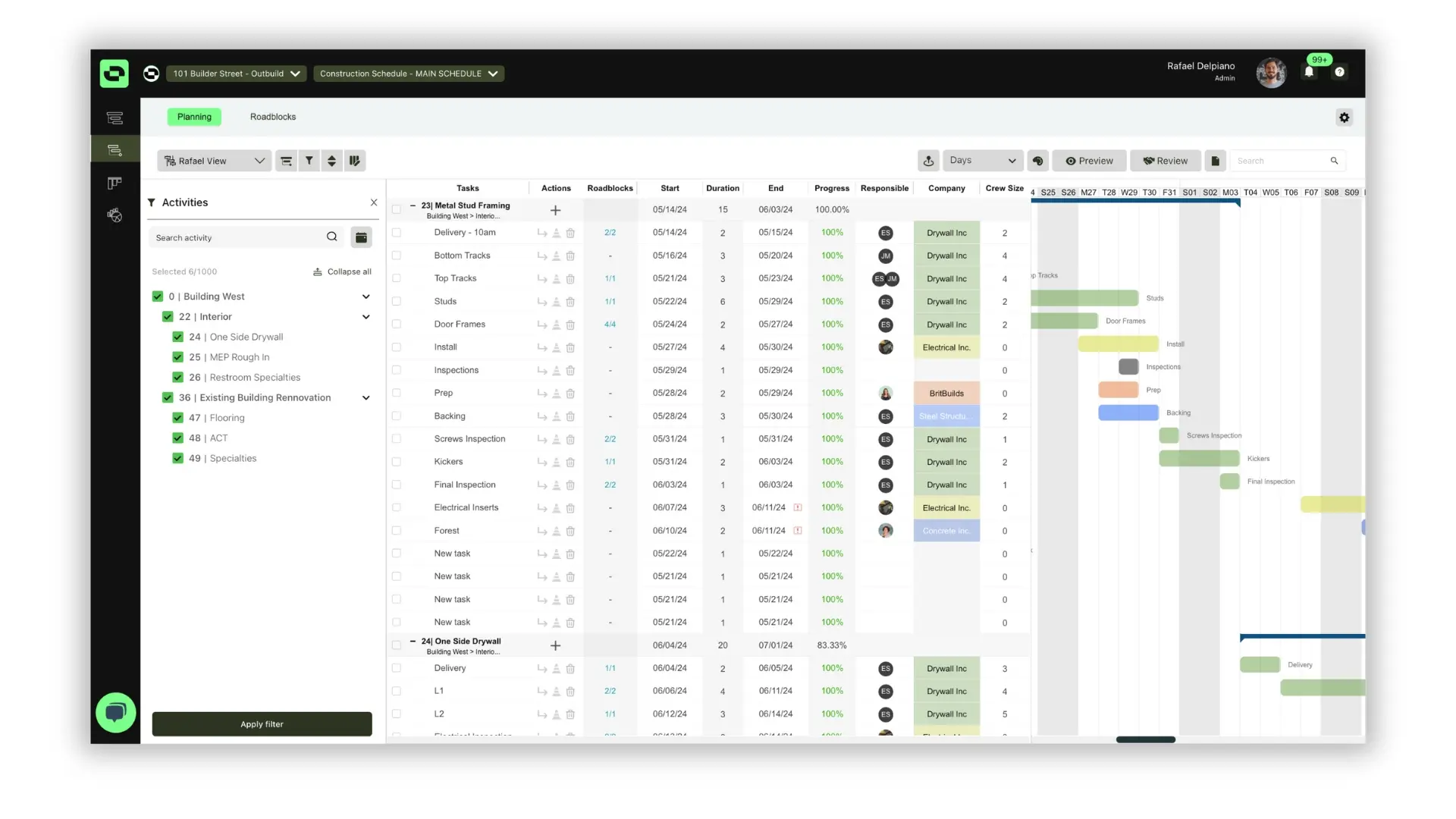 Outbuild Lookahead Planning Module