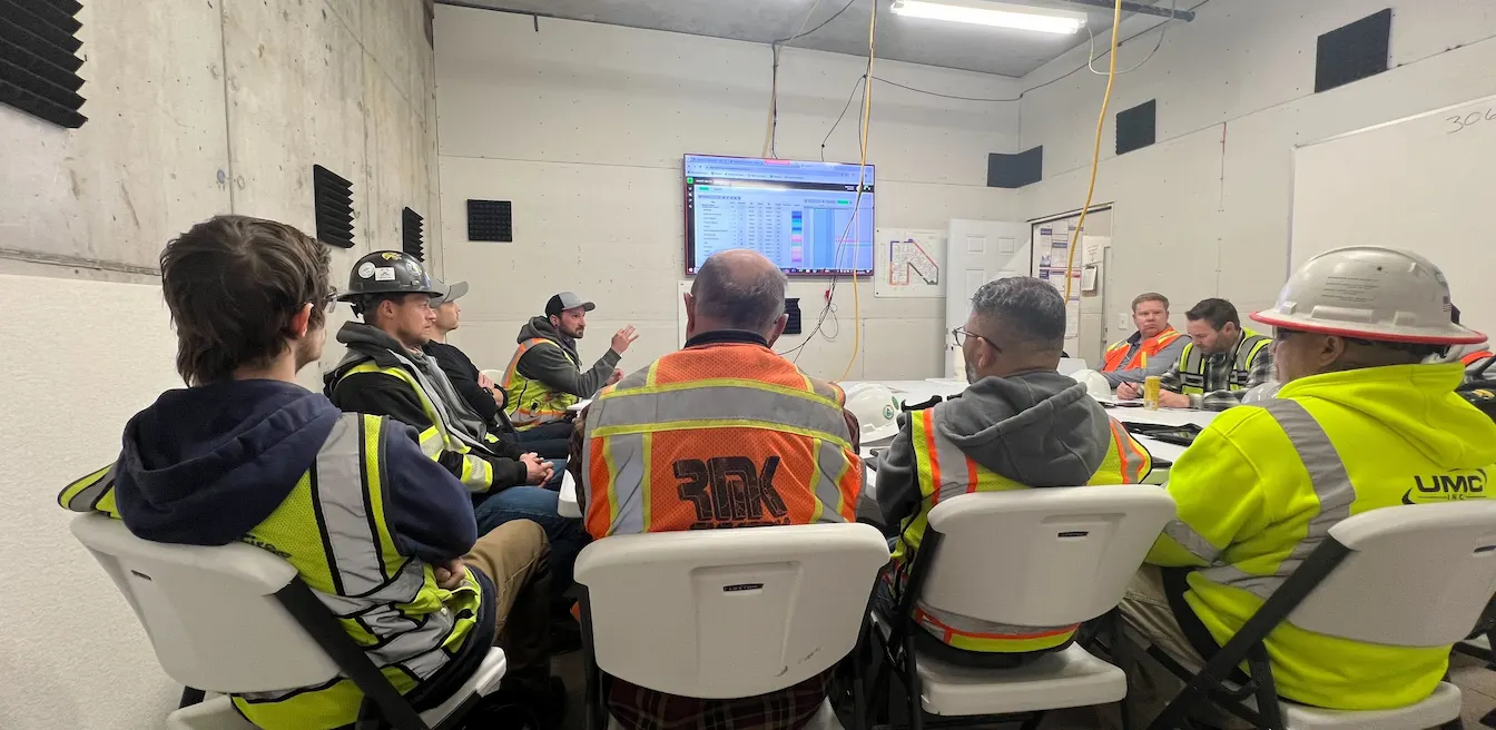 Pull Planning session with Catamount at the Araceli DTC - Ulster project using Outbuild's Lookahead Module