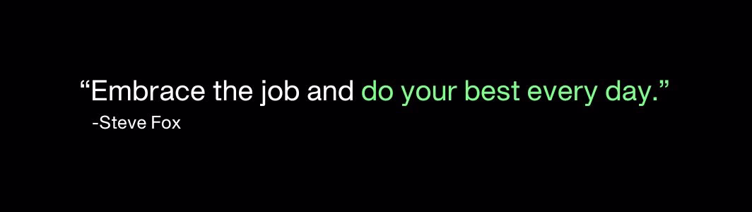 a quote from Steve Fox