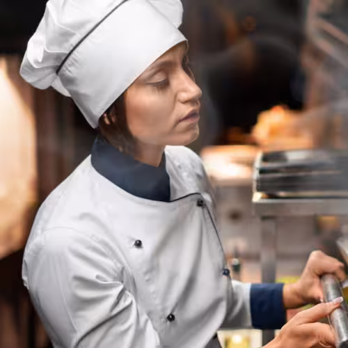 female chef in kitchen