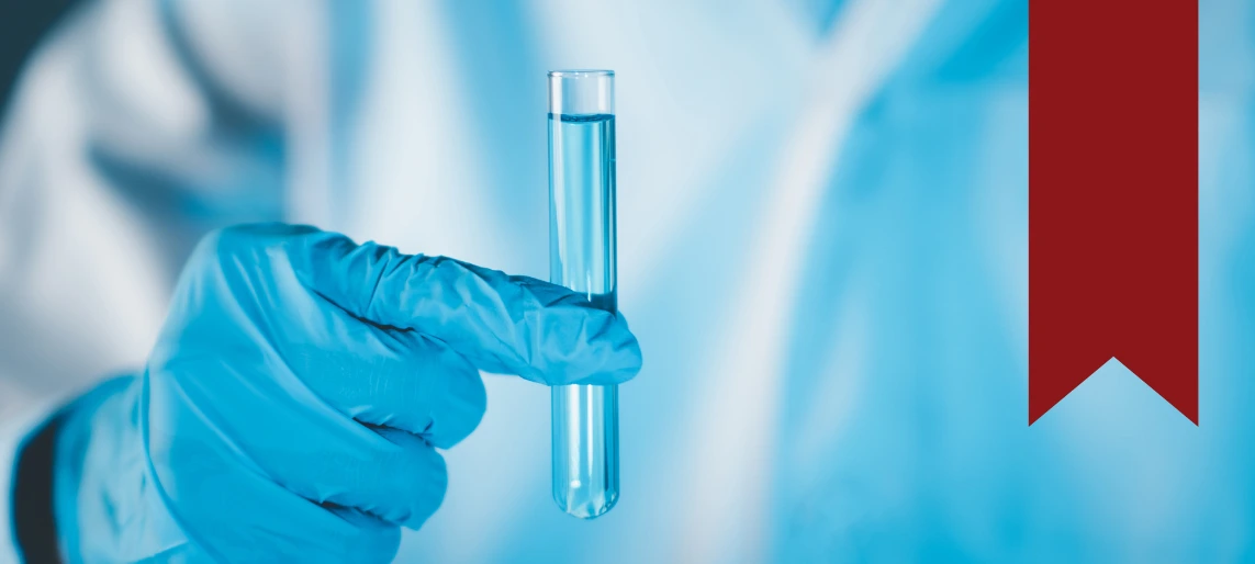 Water sample in a test tube used for hardness analysis