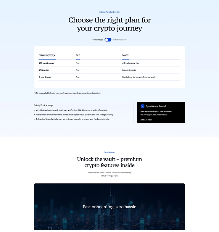Fees three screen