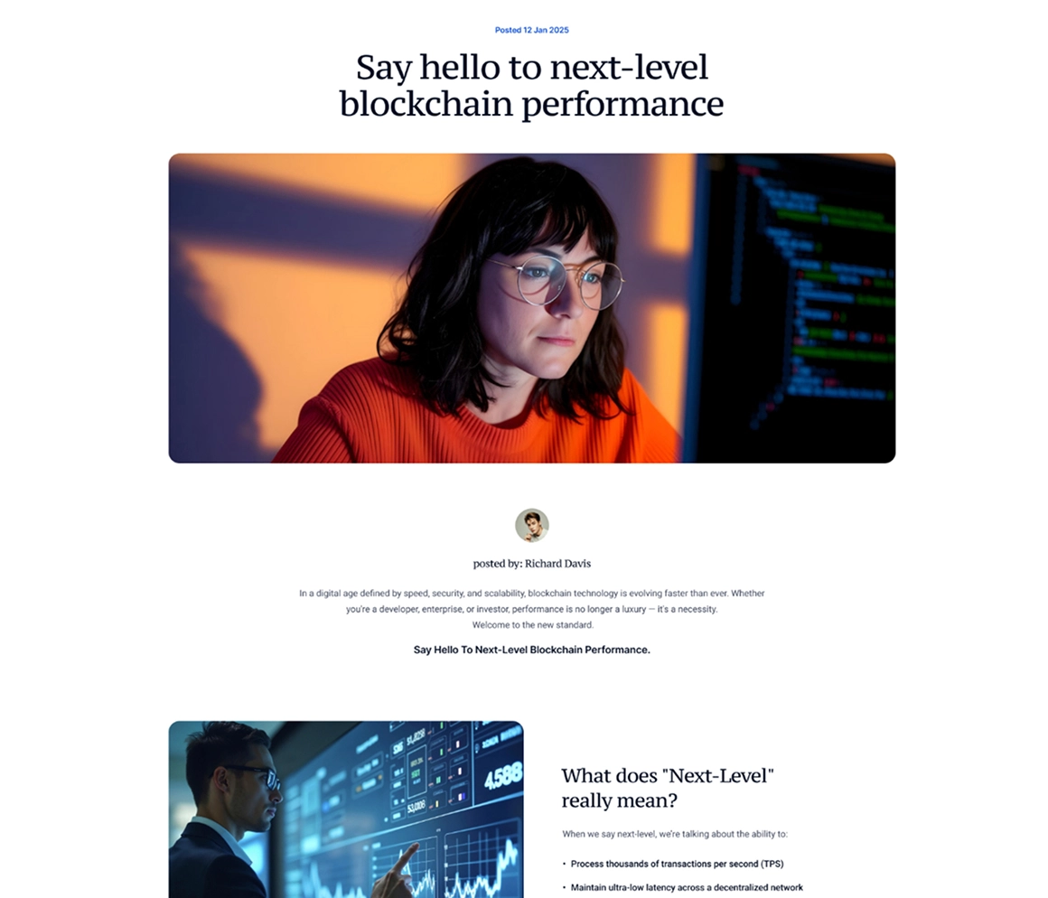 Blog post screen
