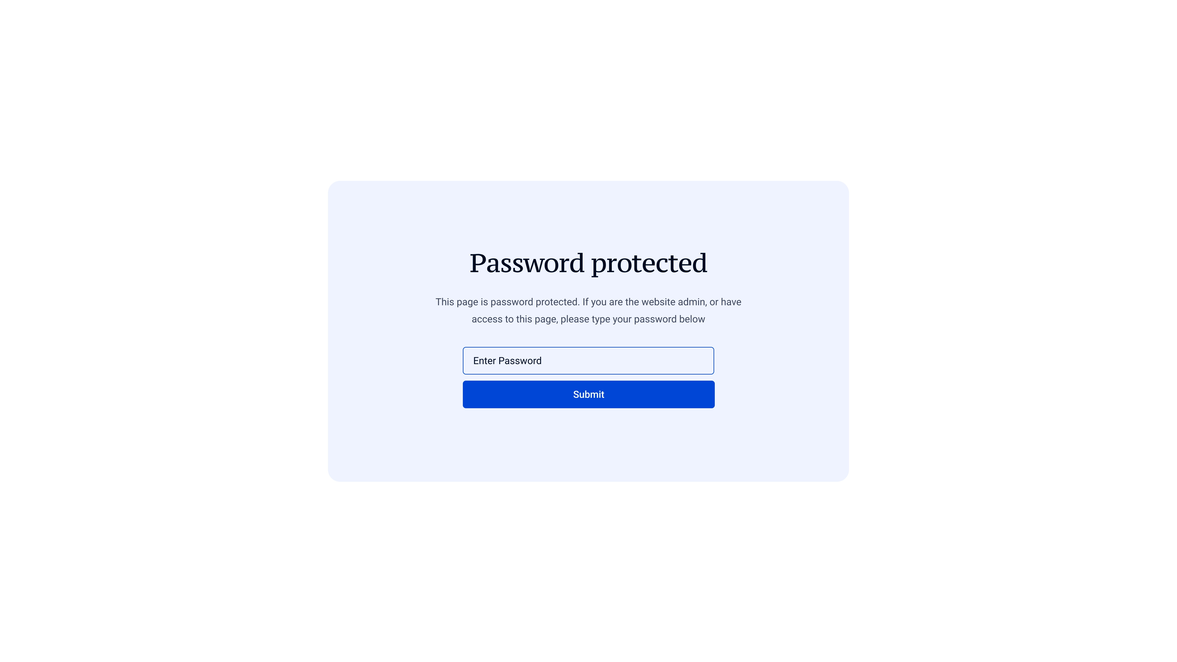 Password proected