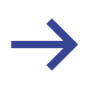 Right-facing arrow icon in dark blue against a white background.