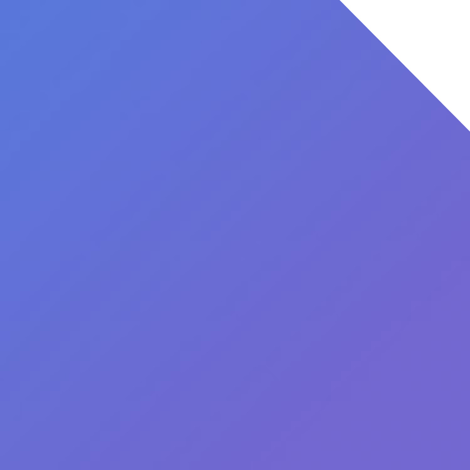 Gradient background shifting from blue to purple with a small black triangle in the top right corner.