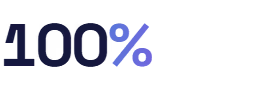 100 percent text in bold, blue gradient font on transparent background.