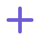 A purple plus sign on a white background.