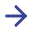 Blue arrow curving upward and to the right on a white background.