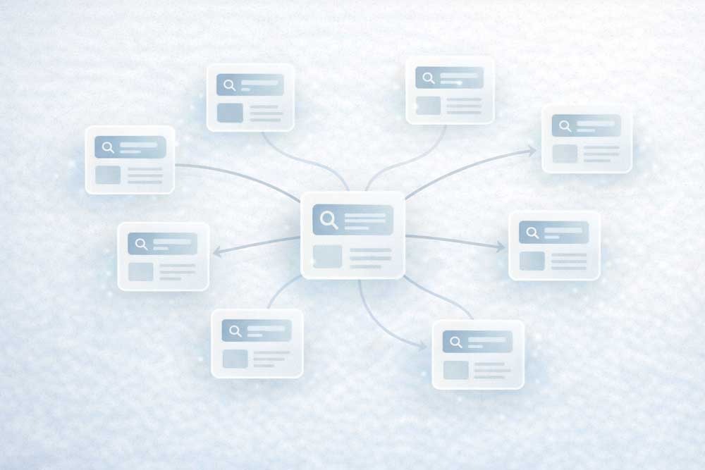 Illustration of keyword clustering and topical authority structure