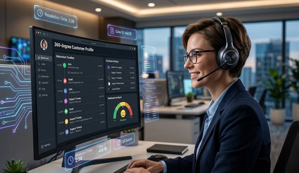 Customer support agent with AI interface