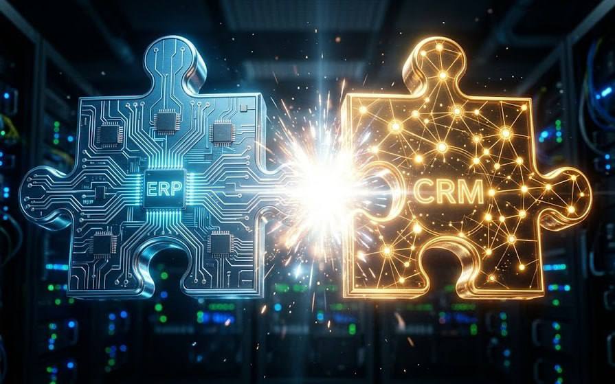 ERP and CRM systems connecting together