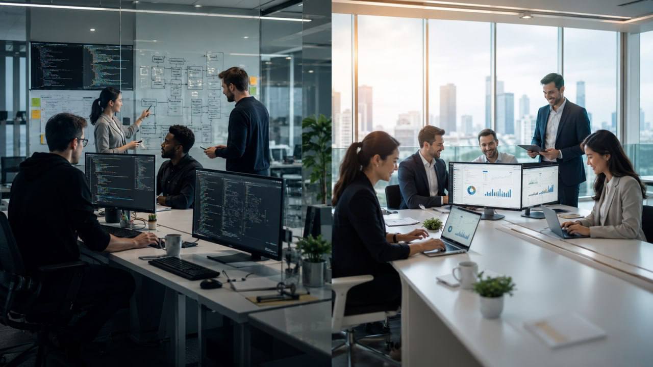 Software team and business team comparison