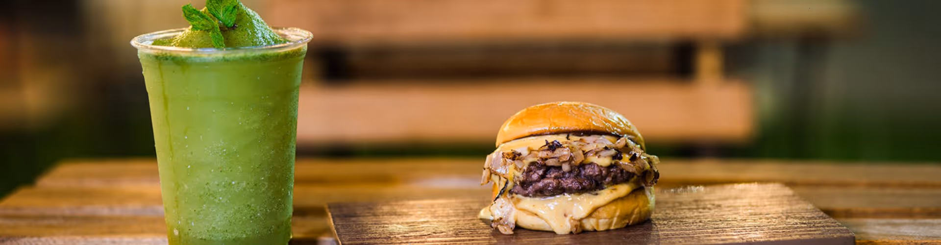 double cheeseburger loaded with melted cheese and caramelized onions