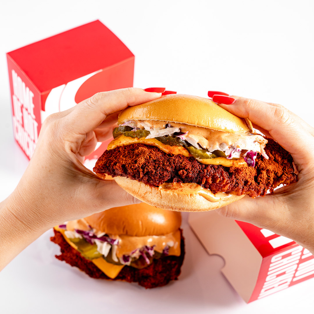 Nash Hot Chicken food truck banner with Nashville-style spicy fried chicken
