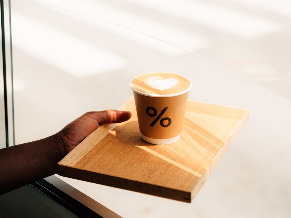 Last Exit food truck park outdoor dining area at dusk