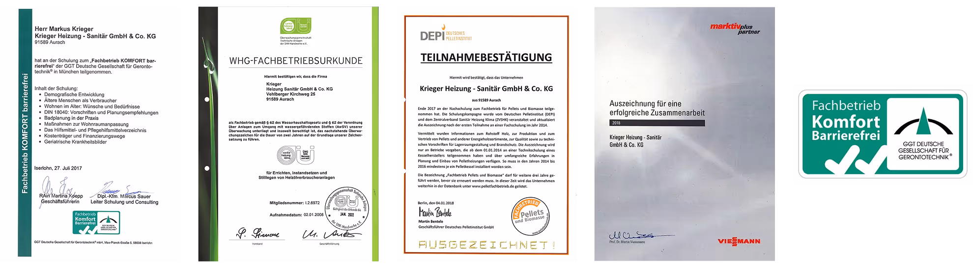 Verschiedene Auszeichnungen von Krieger