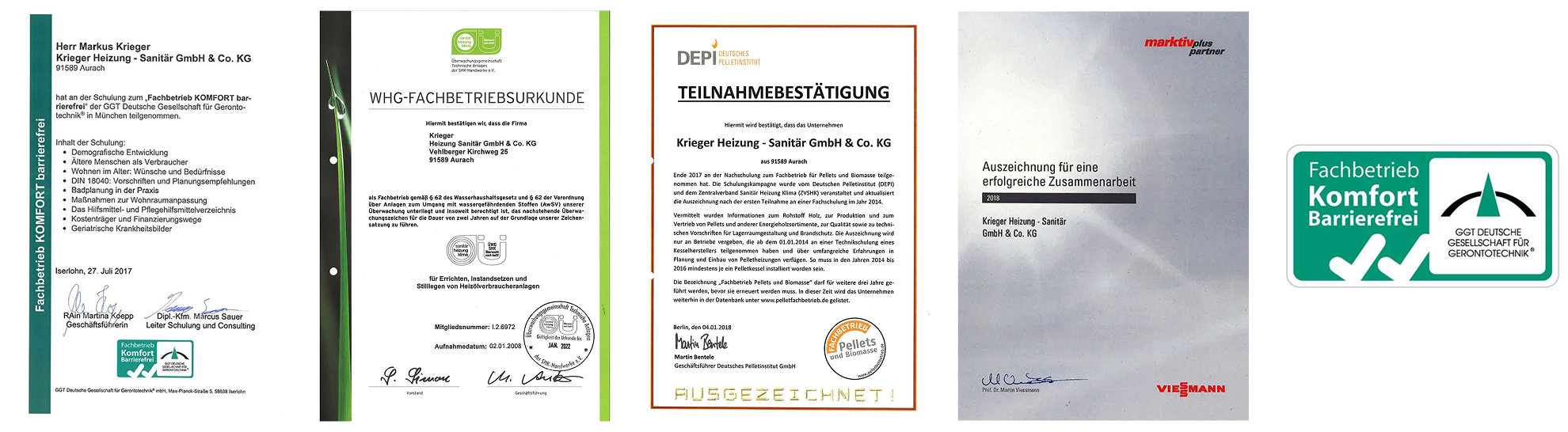 Verschiedene Auszeichnungen von Krieger