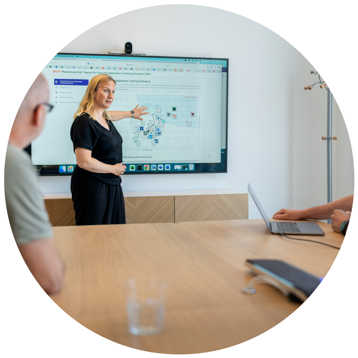 Office explanation on whiteboard