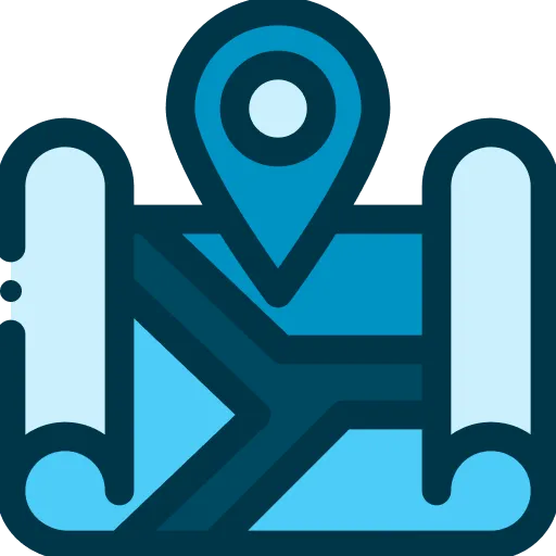 Two overlapping speech bubbles, one light blue and one dark blue, representing conversation or chat.