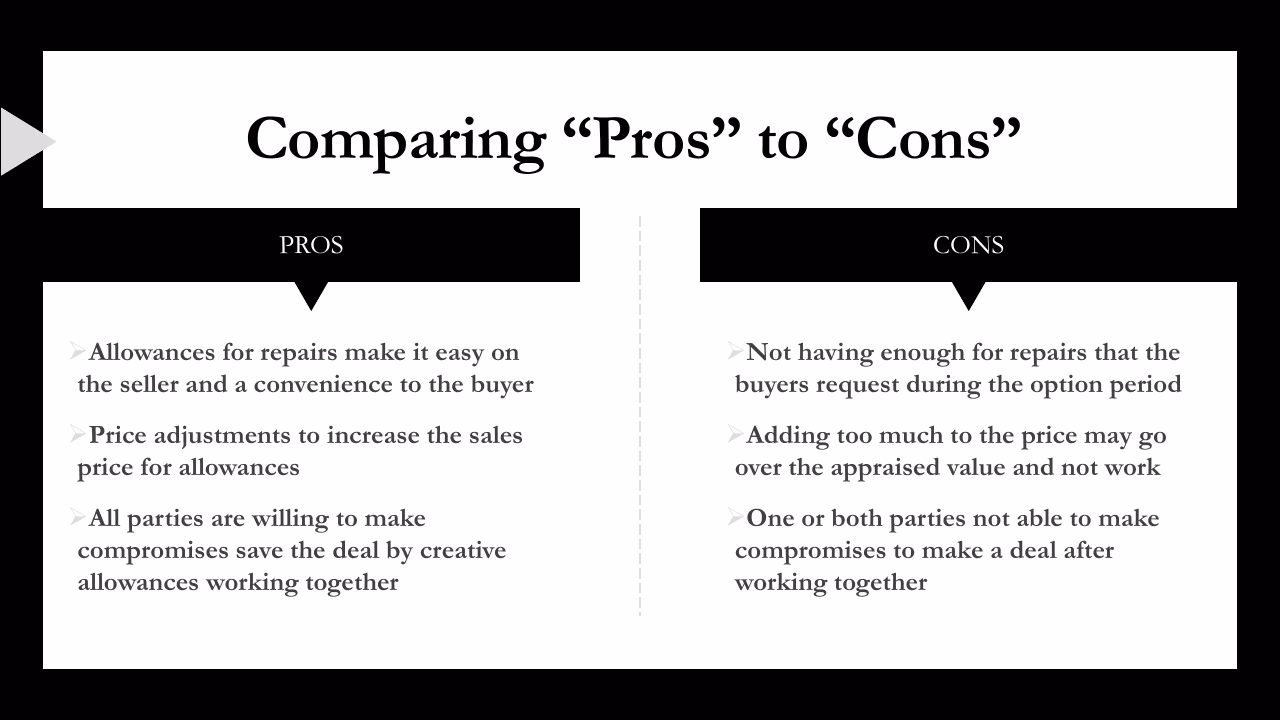 Comparing the pros and cons of repairs and allowances