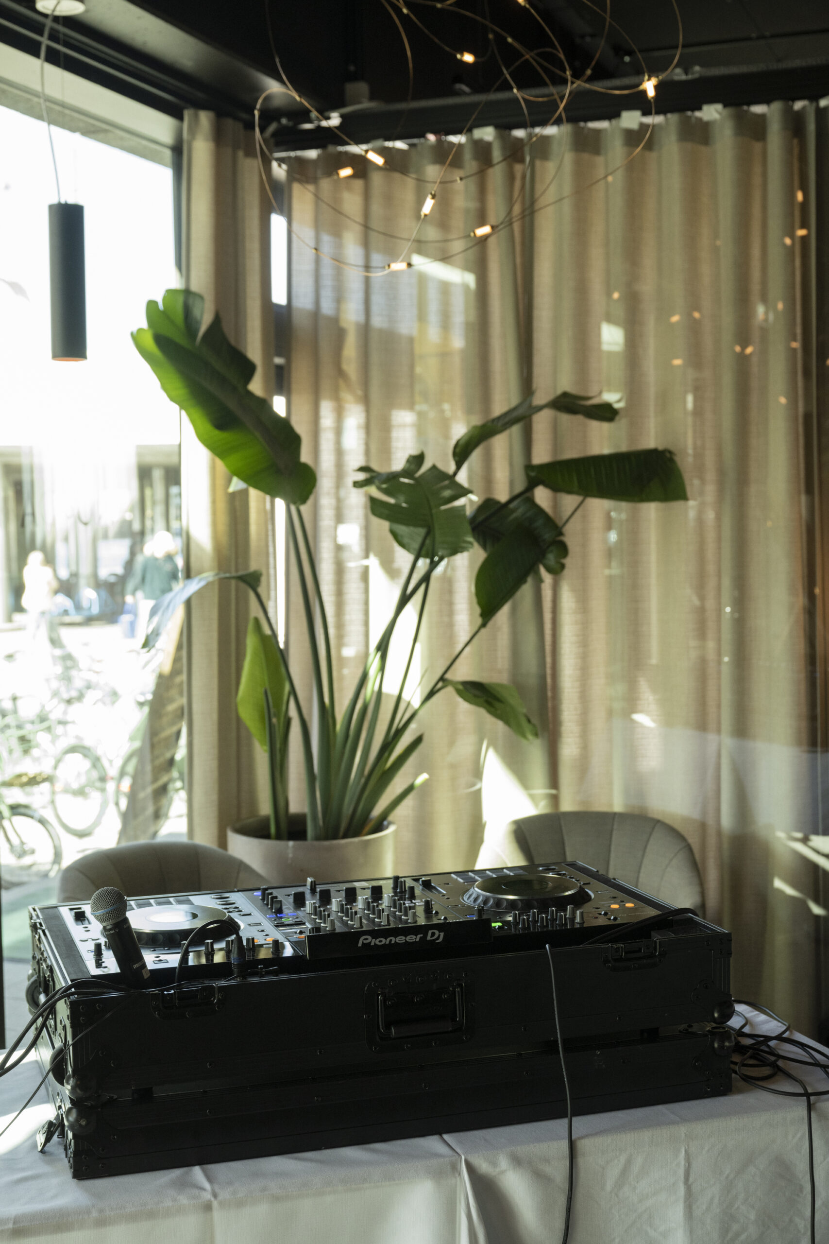 DJ setup at Restaurant NU&DA for private party.