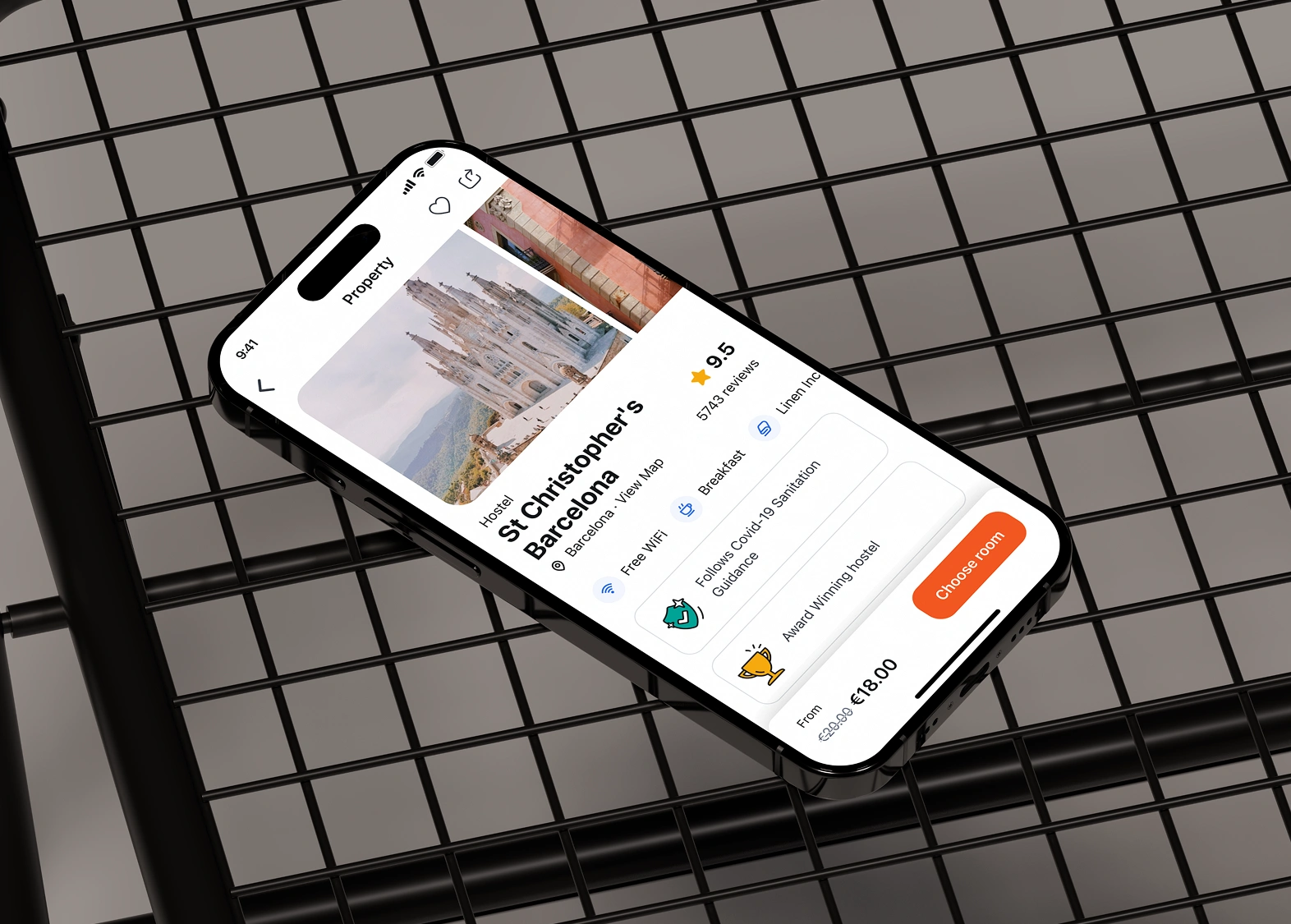 Hostelworld mobile app design image