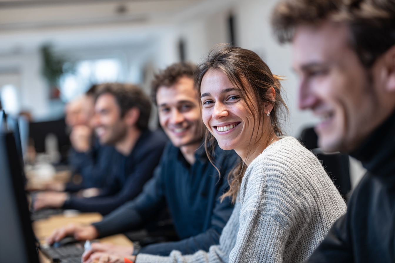 équipe d’une société informatique accompagnant une PME dans sa stratégie IT