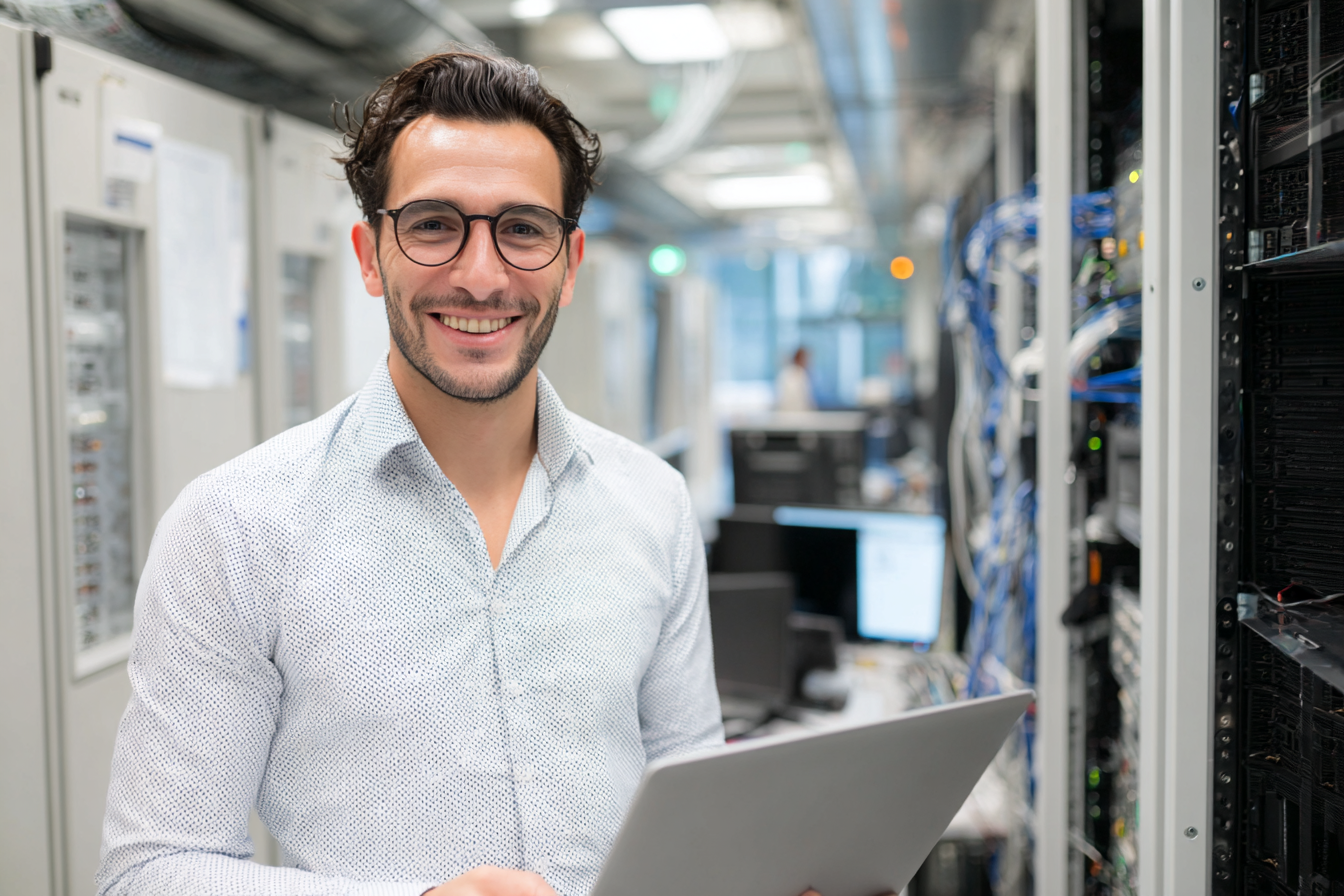 consultant IT présentant un plan d’évolution de services infrastructure informatique à un dirigeant de PME