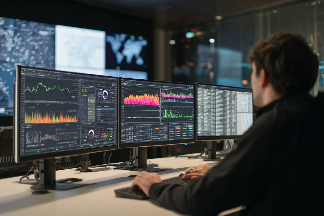 tableau de bord de supervision montrant l’état de santé d’une infrastructure informatique en temps réel