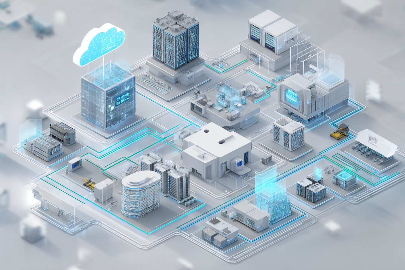 schéma d’architecture illustrant des solutions infrastructure informatique hybrides entre site et cloud