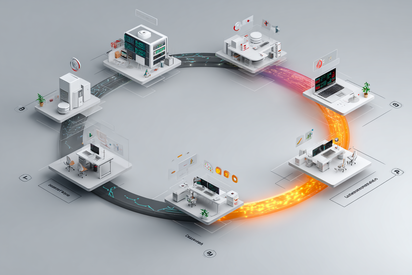 schéma décrivant le fonctionnement d’un SOC externalisé en quatre étapes