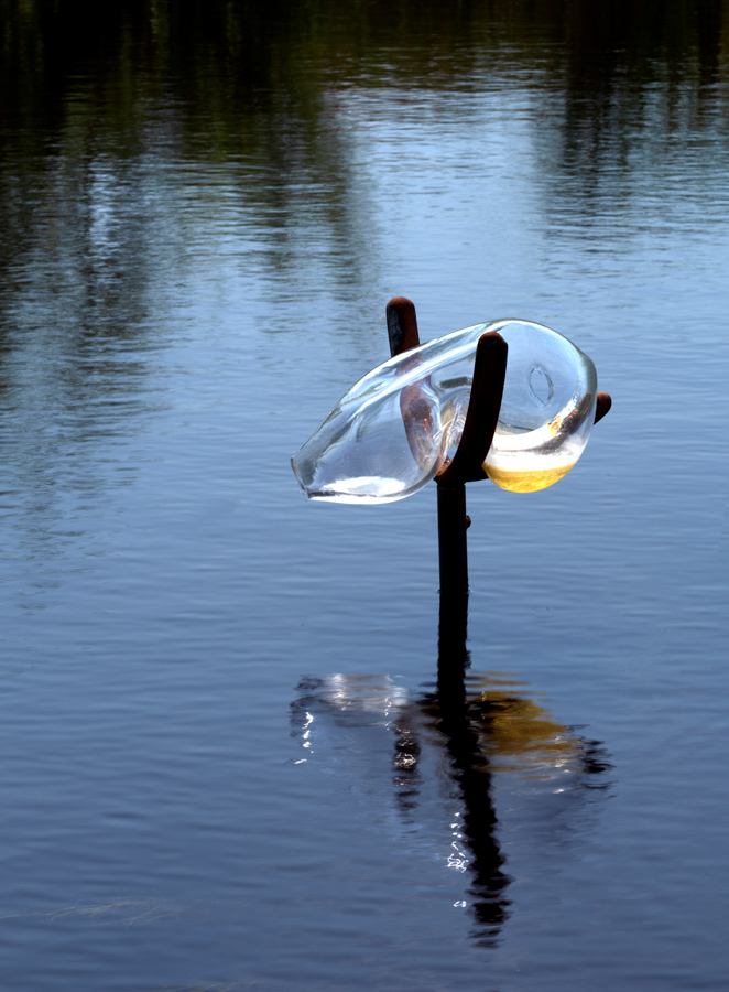 <em>Will Water Want</em>, 2023<br/>Glass, steel, water<br/>1500 × 2300 × 1800 cm