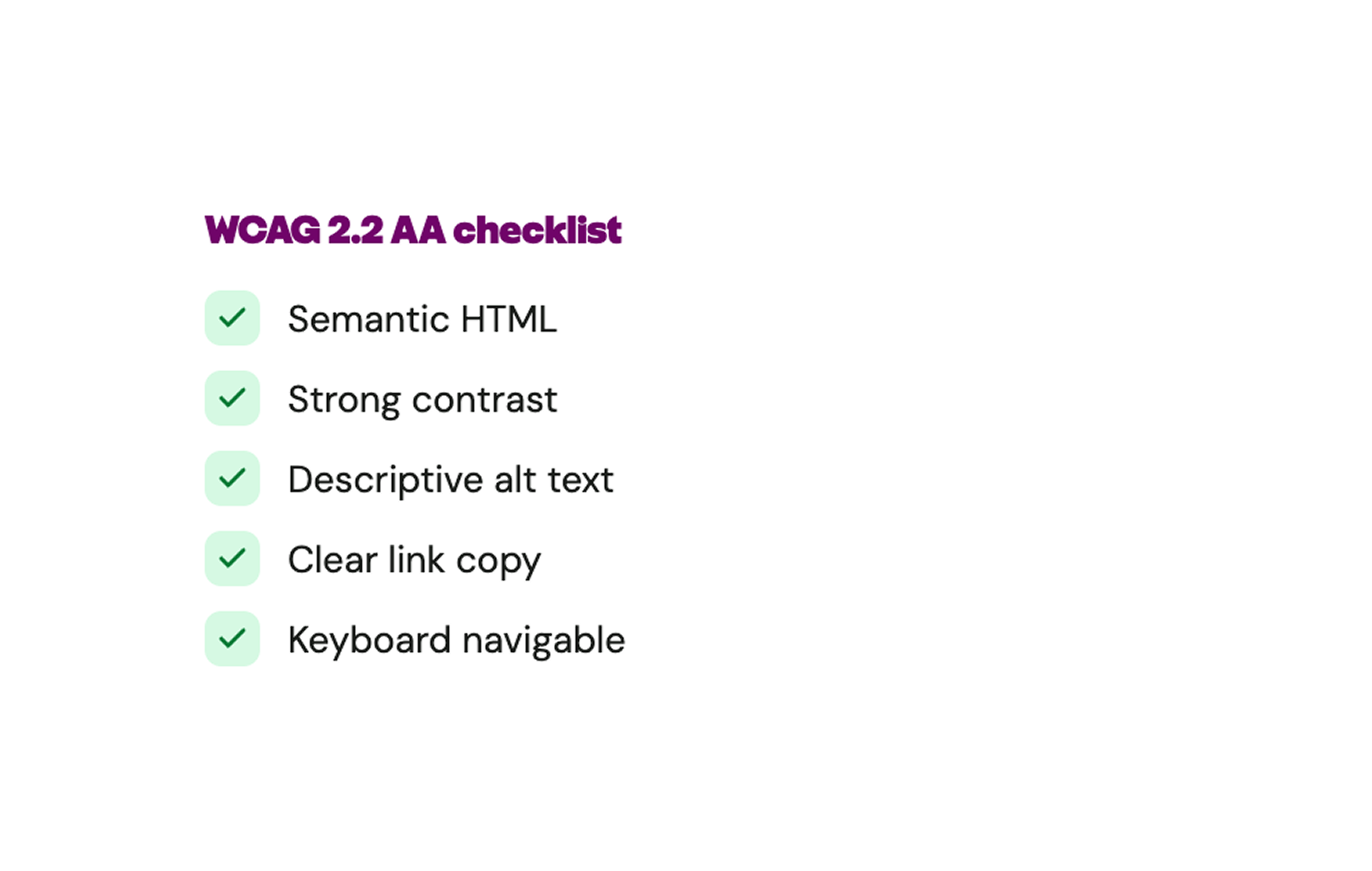 WCAG 2.2 AA compliance summary card