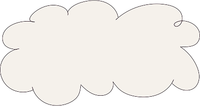 Nuage dessiné de couleur crème avec contours noirs irréguliers sur fond transparent.