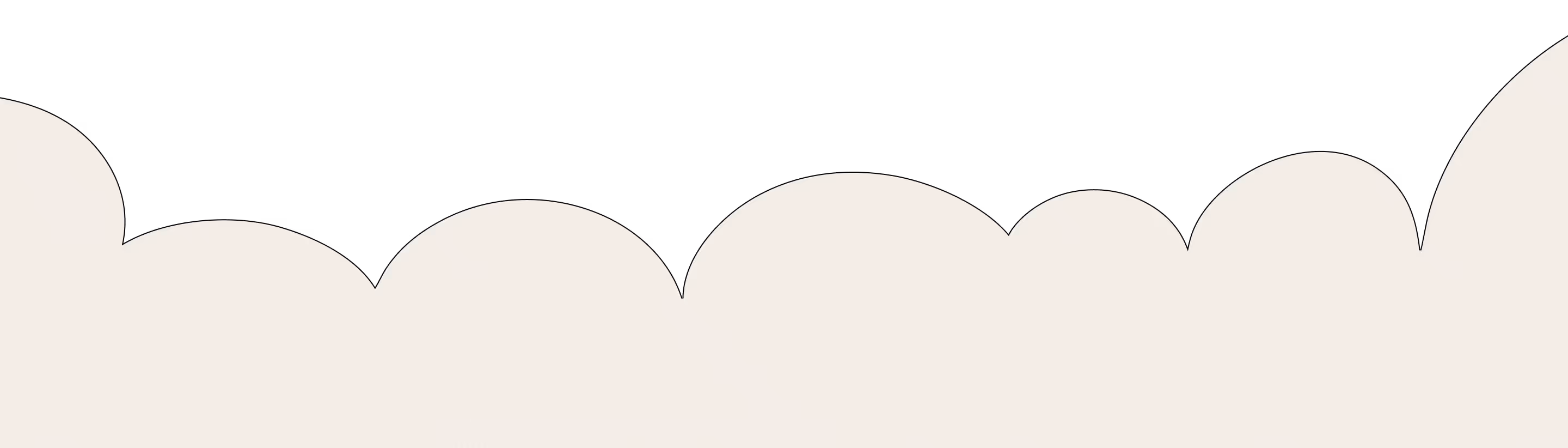 Bordure en forme de nuages blancs avec un fond noir au-dessus.